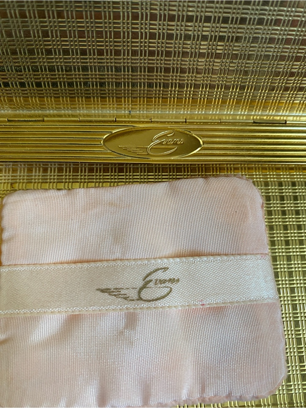 Evans vintage double sided clutch includes comb, lipstick tube, coin storage. - Picture 3 of 6